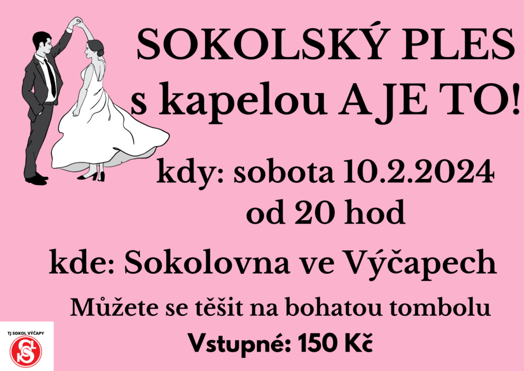 Pozvánka na ples 2024 TJ Sokol Výčapy